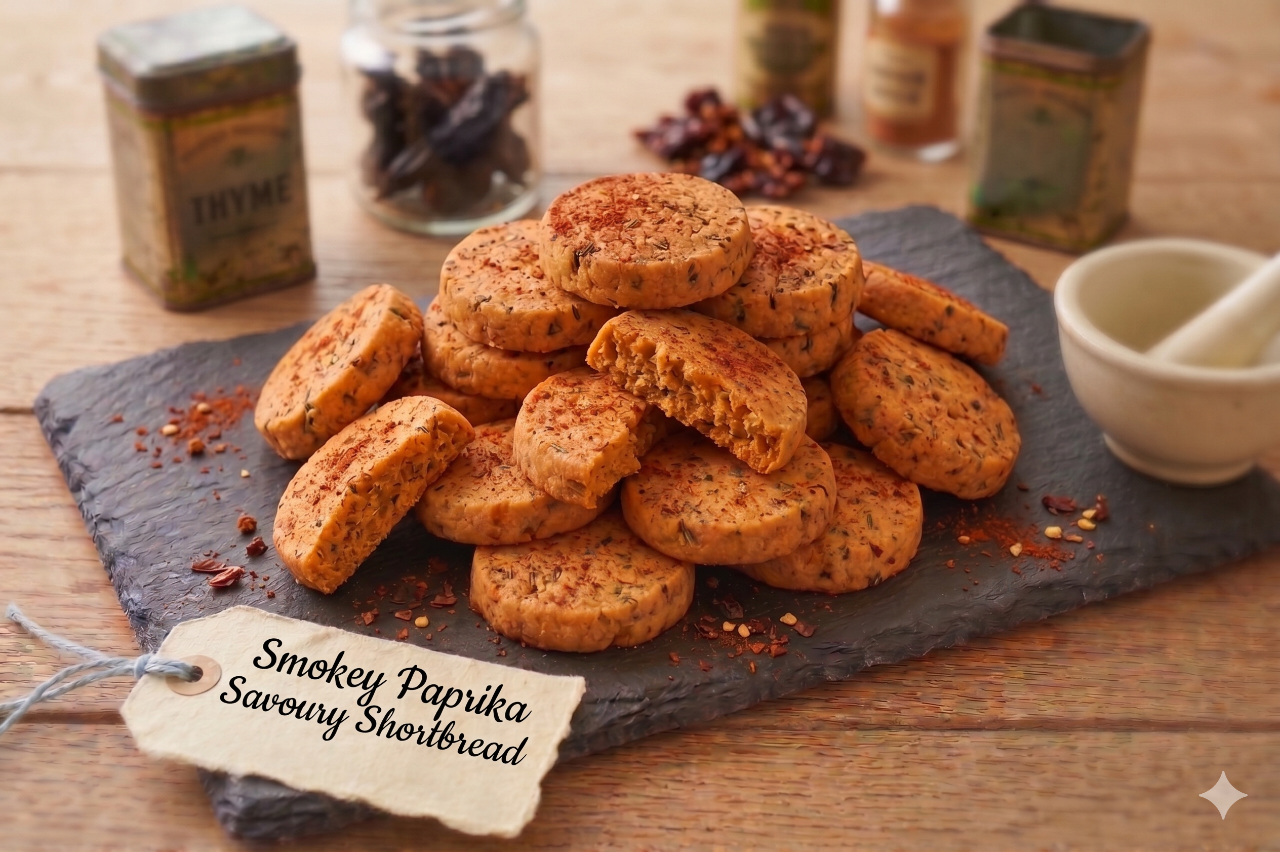 Smoked Paprika Savoury Cheese Shortbread