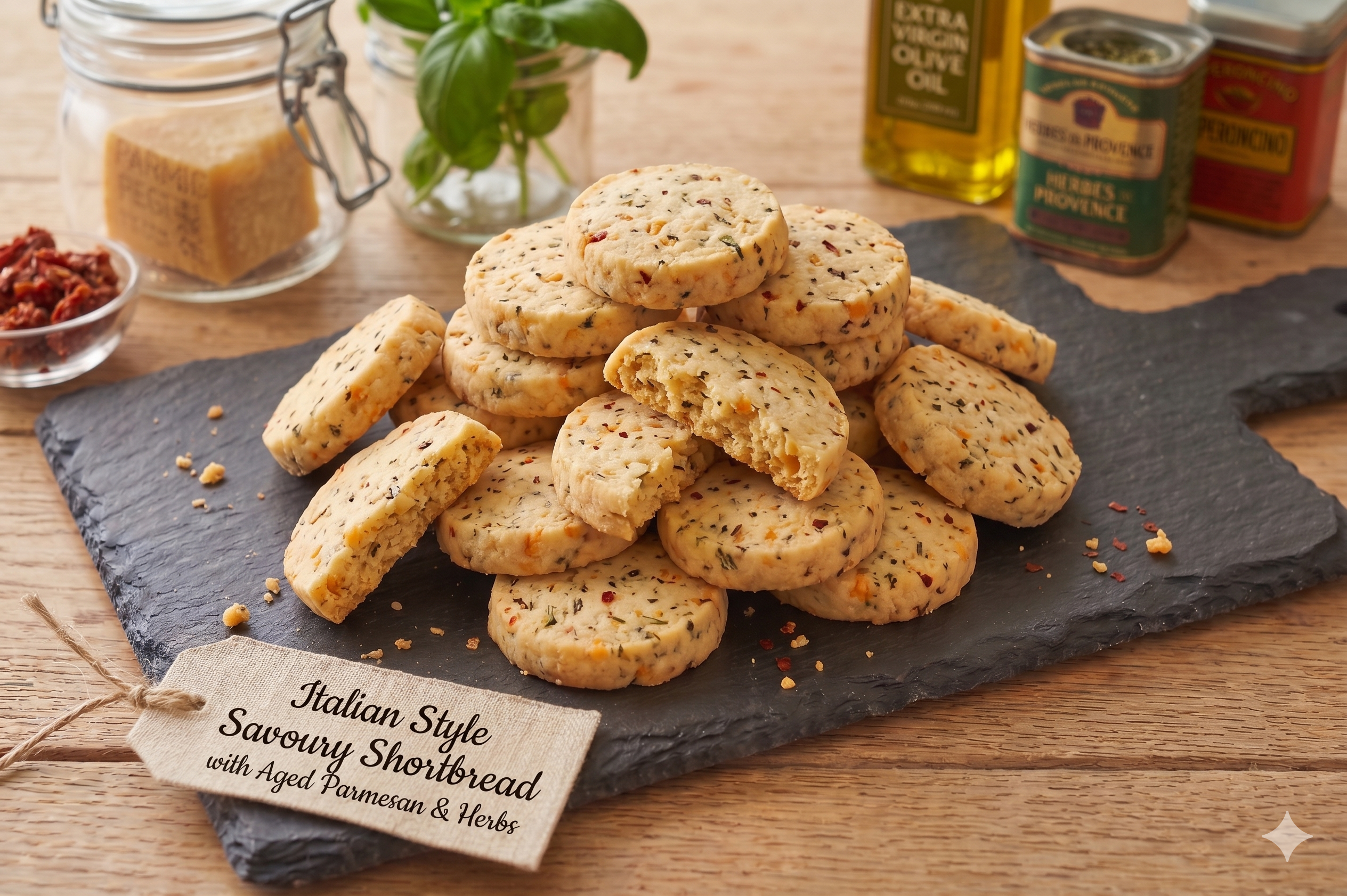 Italian Flavour Savoury Cheese Shortbread