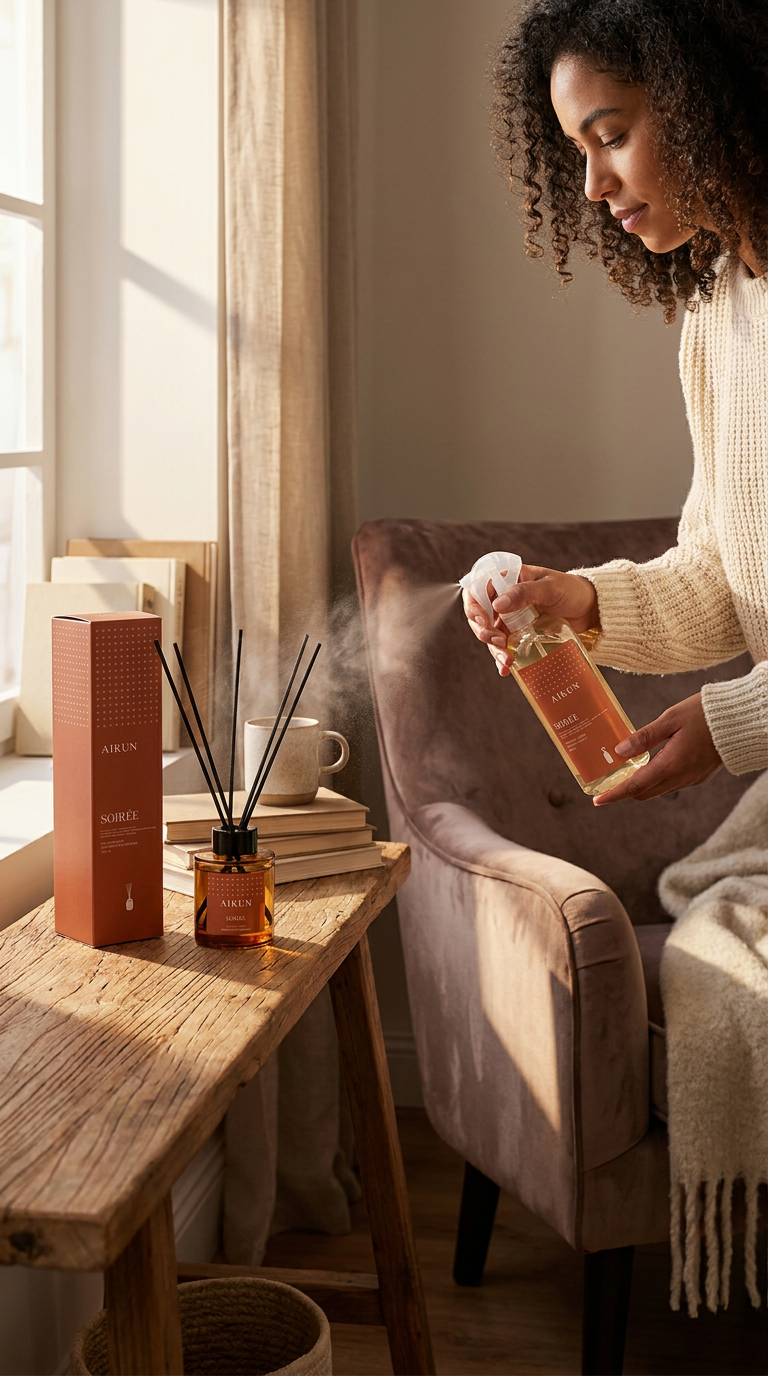 Luxury Reed Diffuser & Room Spray Duo Set / Ensemble de luxe diffuseur à bâtonne