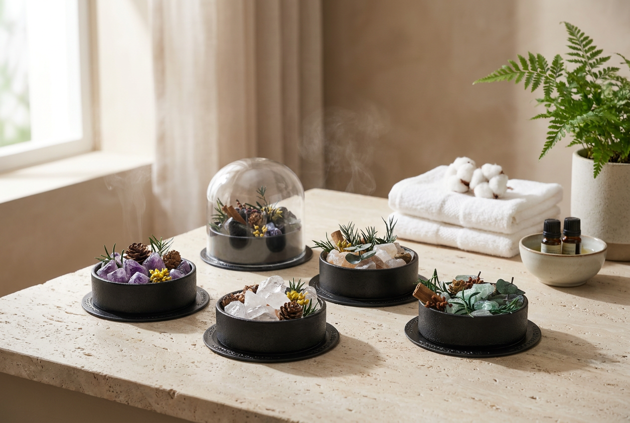 Crystal Aromatherapy Stone Set/Ensemble de pierres d'aromathérapie en cristal
